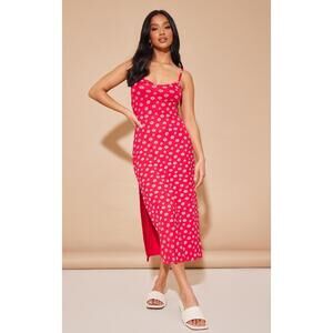 NWT Red Floral Jersey Dress